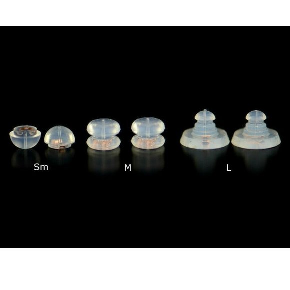 14k Rose Gold Gold Jelly Silicon Back Earring by Piece and Pair - Picture 1 of 8